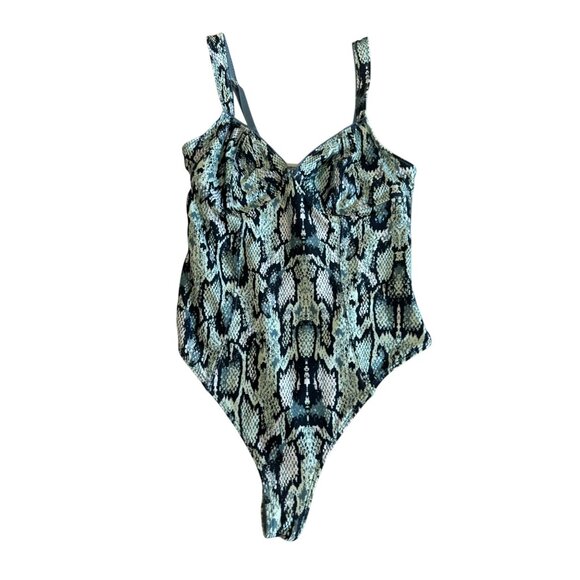OUT FROM UNDER Snake Print Bodysuit Size Medium - Picture 3 of 8